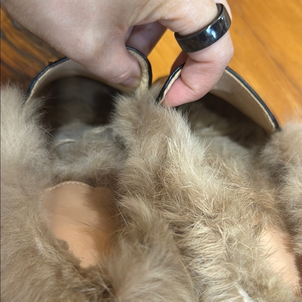 Women's Black Faux Leather Loafers with Fur Lining - Picture 9 of 10